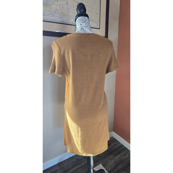 Grifflin Paris Faux Suede Shift Dress Tunic Short Sleeve Pocketed Size L - Picture 6 of 12